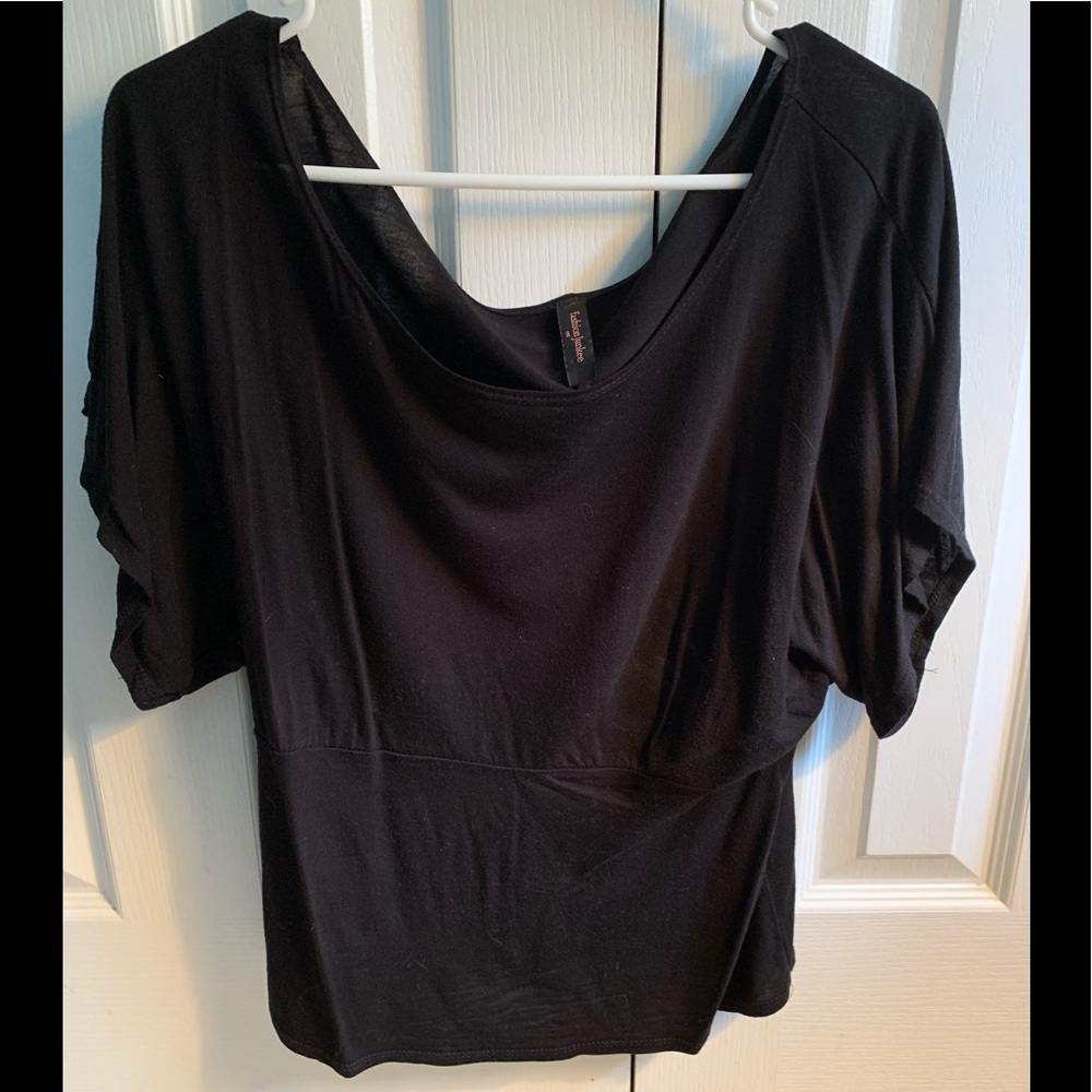 Black off the shoulder top.